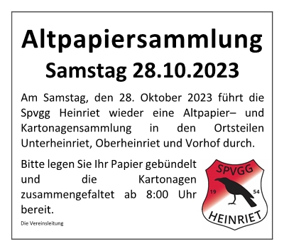 Altpapiersammlung Brcke